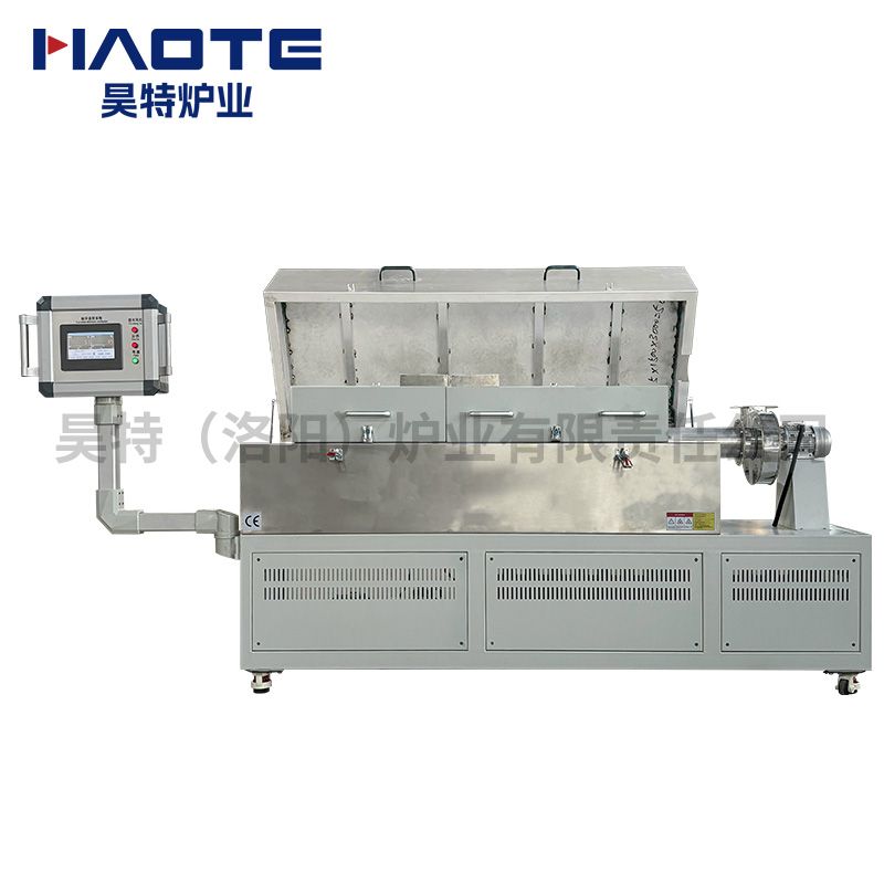 管式爐直徑60+90，橢圓形管子，加熱區1300，包含抽風機+不鏽鋼罩