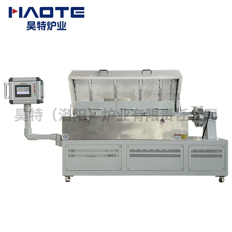  管式爐直徑60+90，橢圓形管子，加熱（rè）區（qū）1300，包含抽（chōu）風機+不鏽鋼罩（zhào）